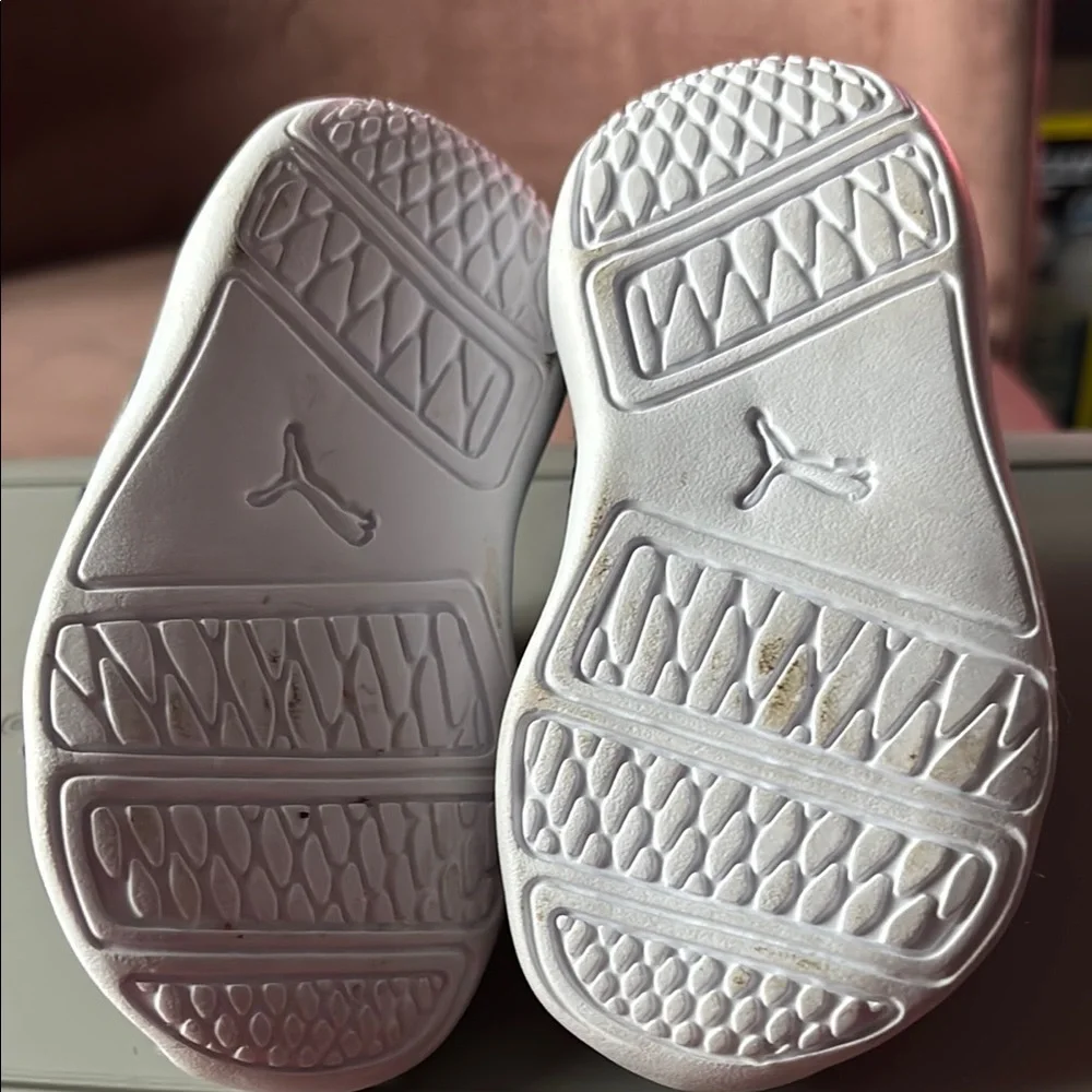 Puma Black and White Sneakers with Suede Finish